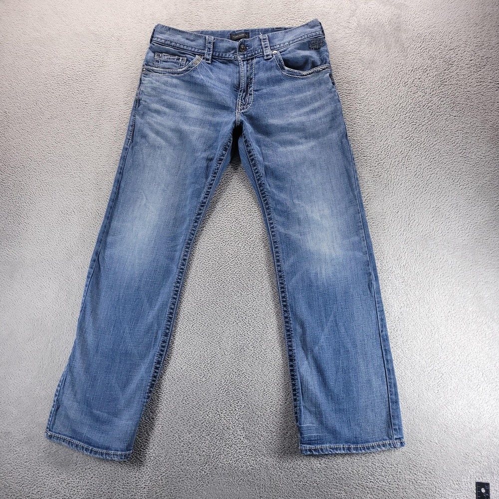 Silver Jeans Mens 34x31 Blue Zac Relaxed Straight Medium Wash Denim Comfort